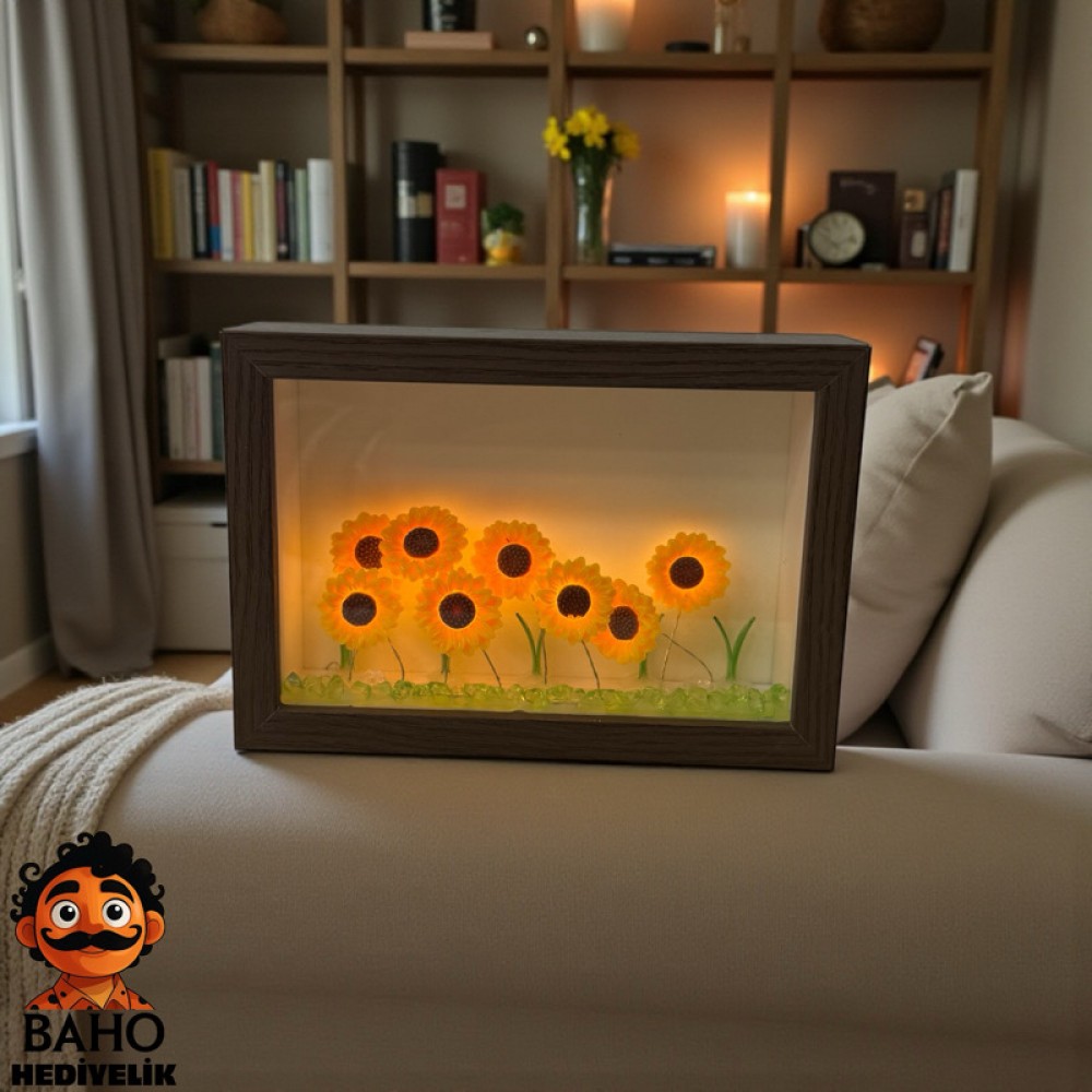 Dcs8 K72 Ahşap Ay Çiçeği Pano