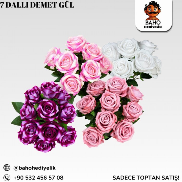 Demet Gül 7Li Kadife