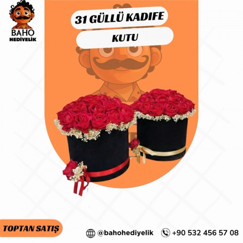 31 Güllü Kadife Kutu