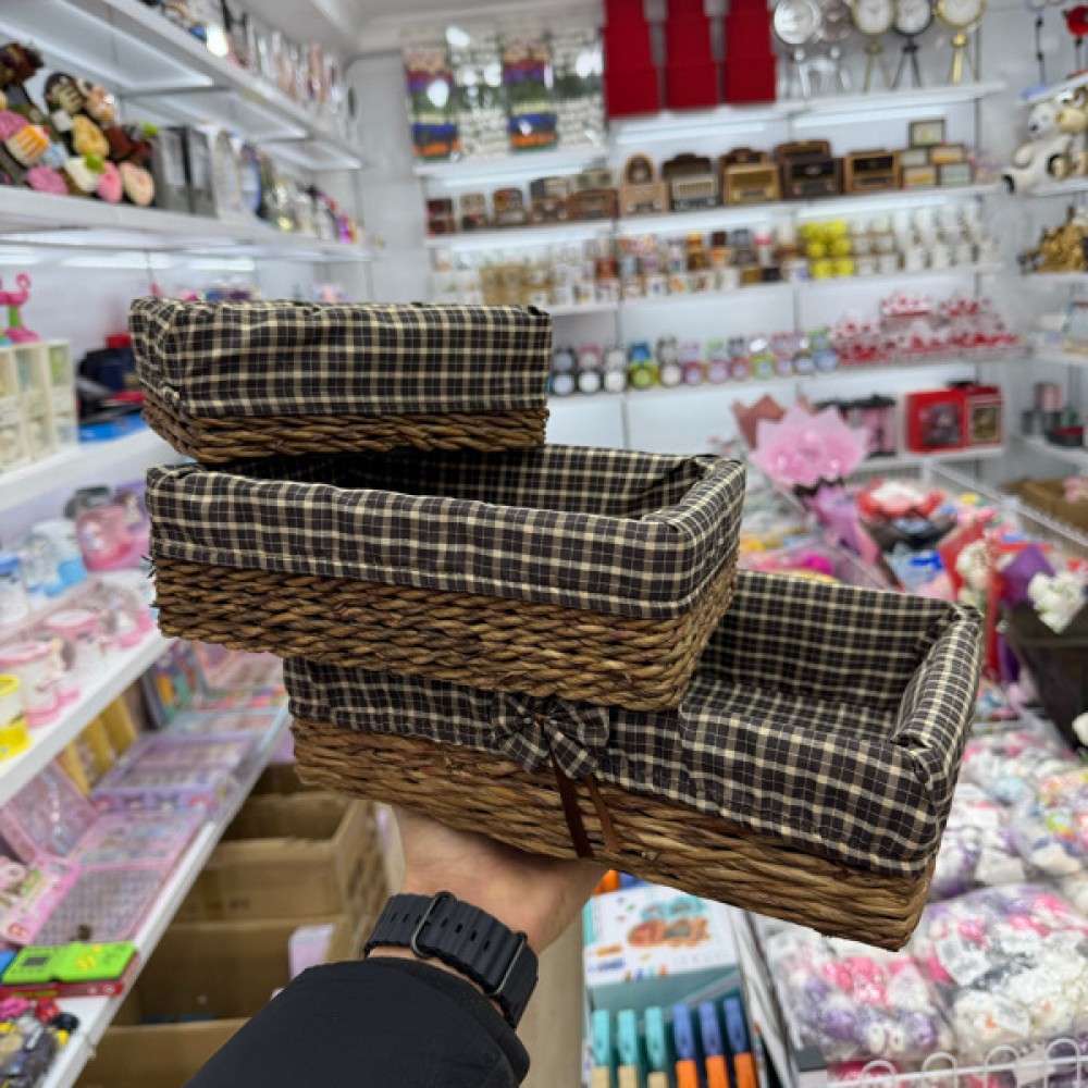 Hasır Sepet 3Lü K12