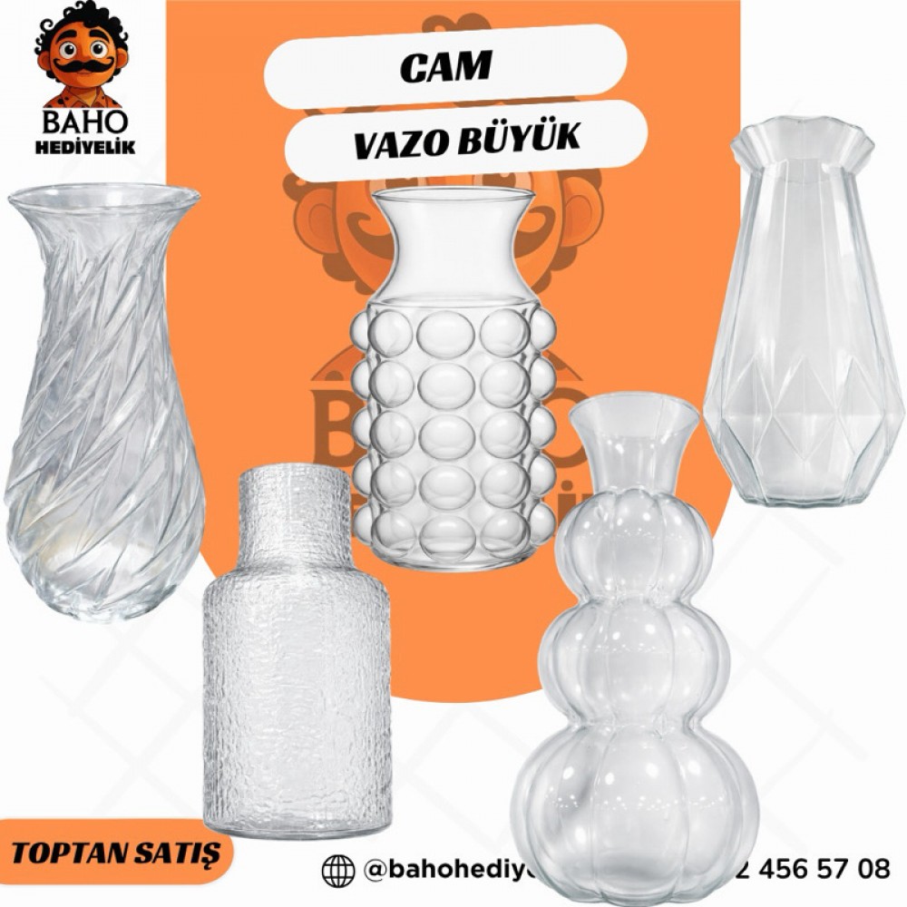 Cam Vazo Büyük Boy Mix