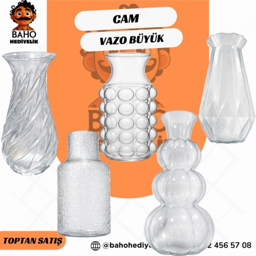 Cam Vazo Büyük Boy Mix