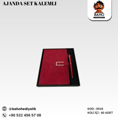 0016 Ajanda Set Kalemli K40