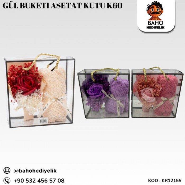 Kr12155 Gül Buketi Asetat Kutu K60