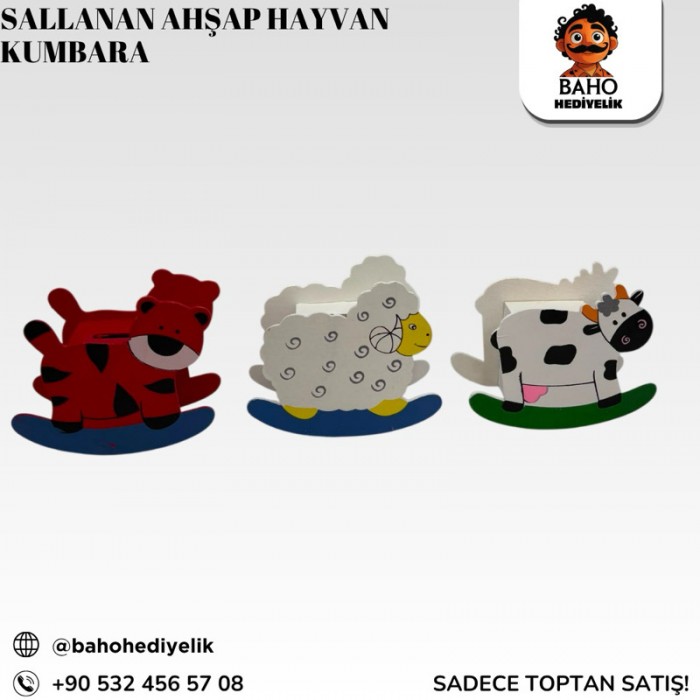 Sallanan Ahşap Hayvan Kumbara Pk12 K240