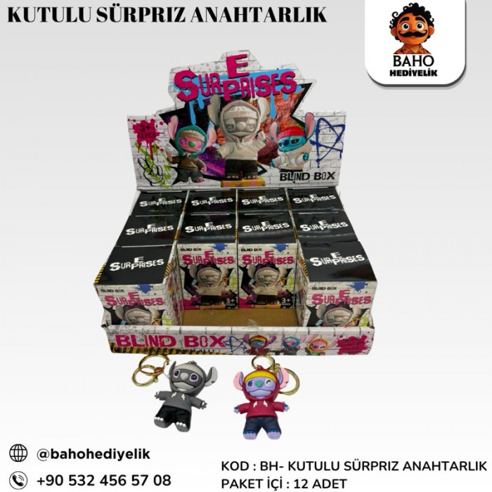 Bh- Kutulu Sürpriz Stitch Anahtarlık Pk12