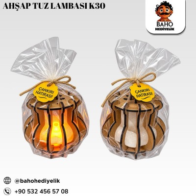 Ahşap tuz lambası k30