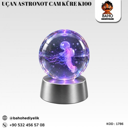 1786 Uçan Astronot Cam Küre K100