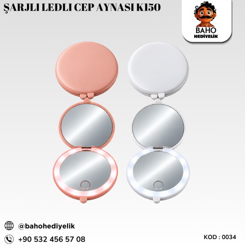 0034 Şarjlı Ledli Cep Aynası K150