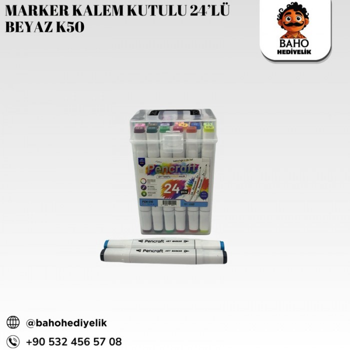 Marker kalem kutulu 24lü beyaz k50