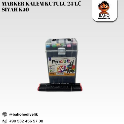 Marker kalem siyah 24lü k50