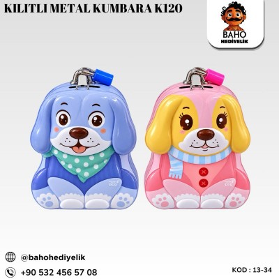 13-34 Kilitli Metal Kumbara K120