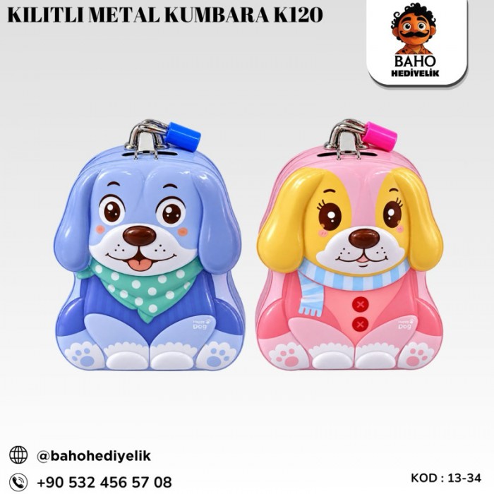 13-34 Kilitli Metal Kumbara K120